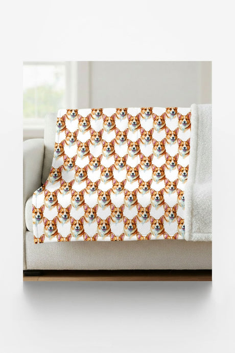 Corgi Wiggle Wrap Sherpa Blanket - London Penny Gift Wrap