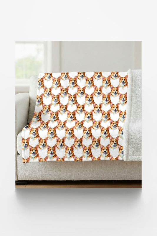 Corgi Wiggle Wrap Sherpa Blanket