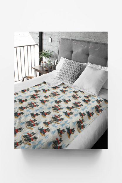 Snowy Trails, Schnauzer Tales Sherpa Blanket