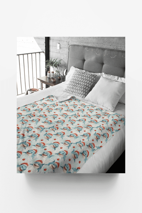 Festive Great Whites Sherpa Blanket - London Penny Gift Wrap