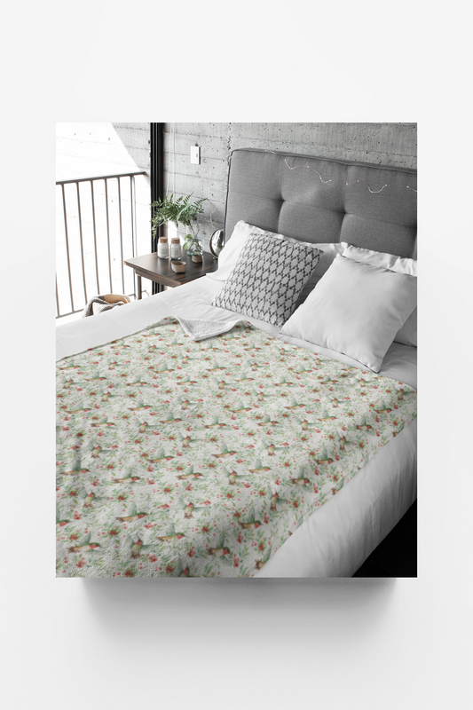 Holiday Hummingbirds Sherpa Blanket