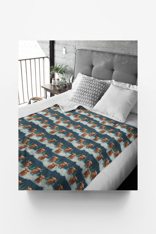 Highland Holiday Magic Sherpa Blanket