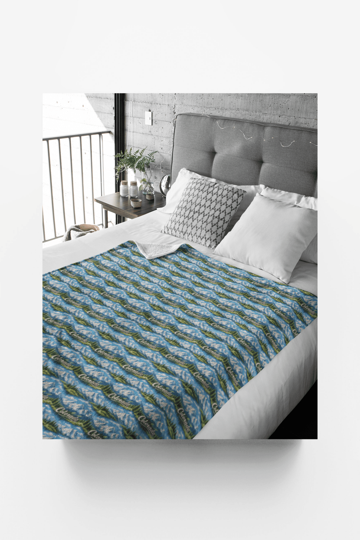 Colorado Alpine Peaks Sherpa Blanket - London Penny Gift Wrap