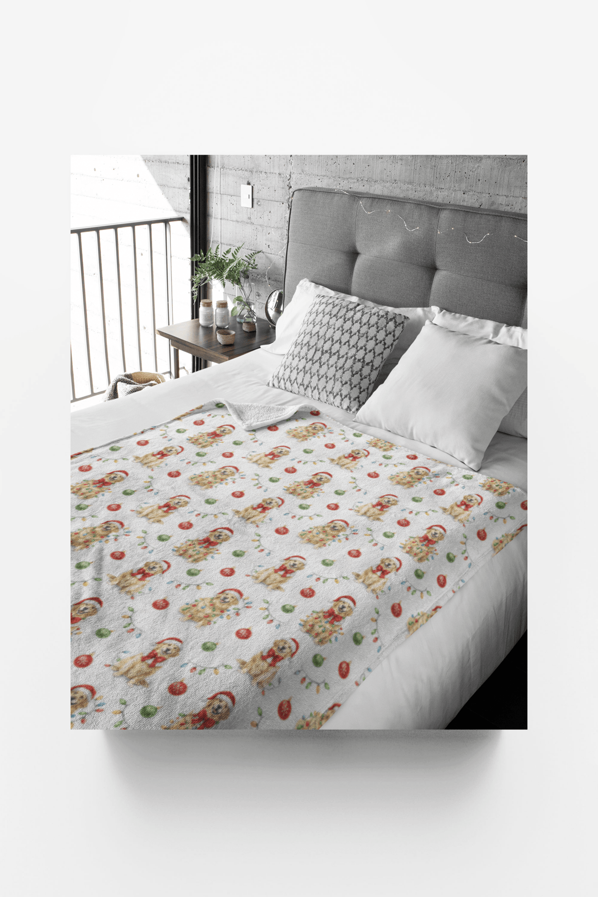 Twinkling Golden Pup Sherpa Blanket - London Penny Gift Wrap