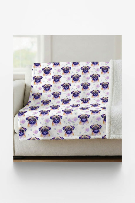 Pugs & Hugs Sherpa Blanket - London Penny Gift Wrap