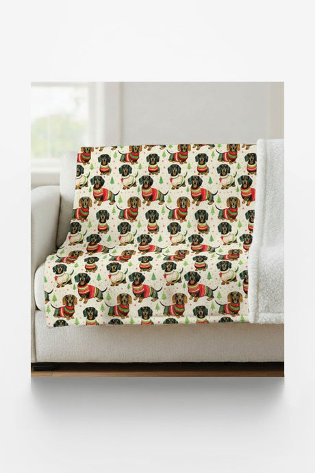 Dashing Dachshunds Sherpa Blanket - London Penny Gift Wrap