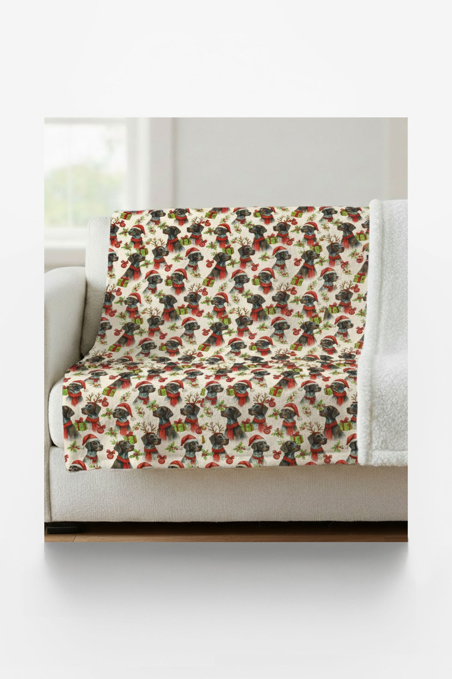 Mistletoe & Pointer Toes Sherpa Blanket