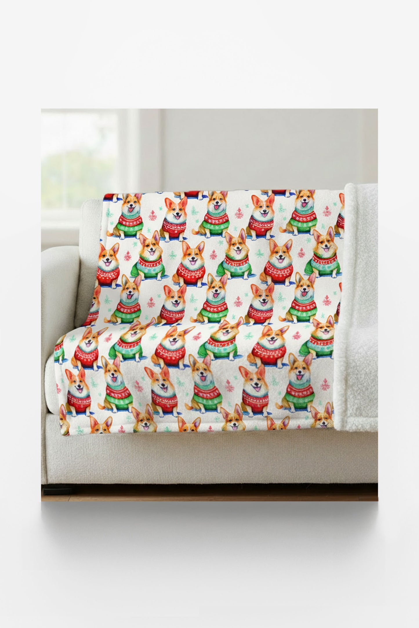 Corgi Holiday Sweaters Sherpa Blanket