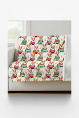 Corgi Holiday Sweaters Sherpa Blanket - London Penny Gift Wrap