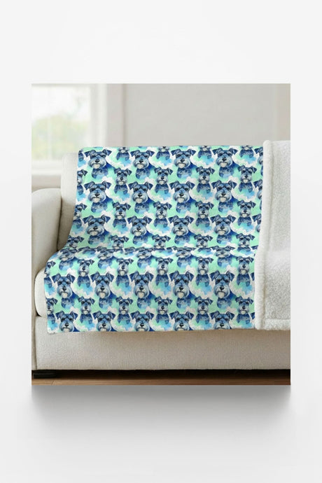 Schnauzer Chic Sherpa Blanket - London Penny Gift Wrap