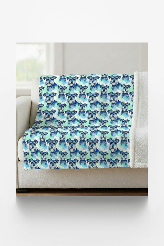 Schnauzer Chic Sherpa Blanket