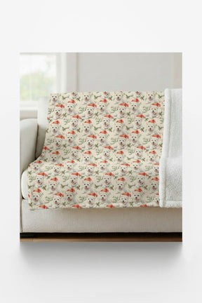 Santa Hat & Holly Hugs Sherpa Blanket - London Penny Gift Wrap