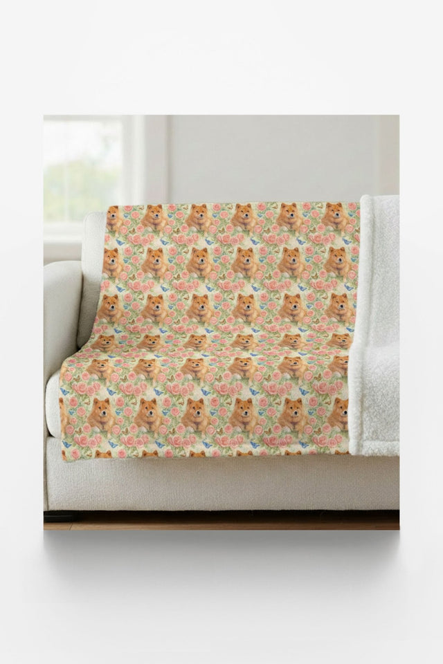 Penny Pastel Garden Sherpa Blanket - London Penny Gift Wrap