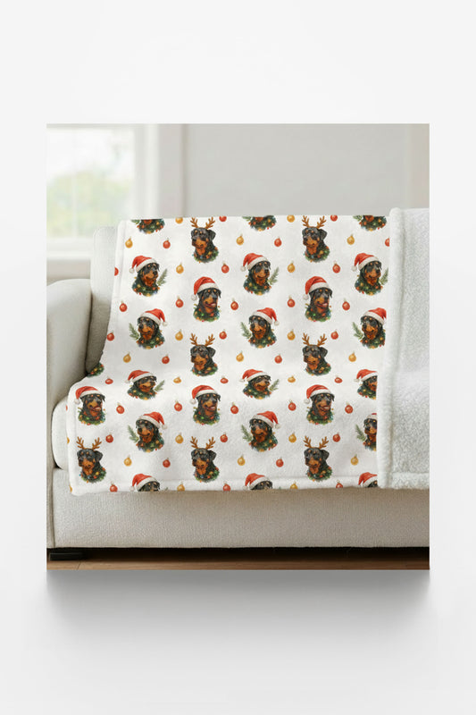 Winter Watch Rottweiler Sherpa Blanket