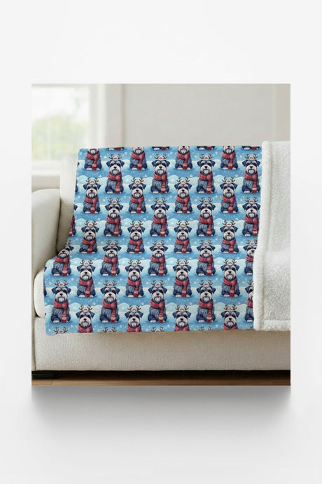 Scarved Schnauzer Cheer Sherpa Blanket - London Penny Gift Wrap