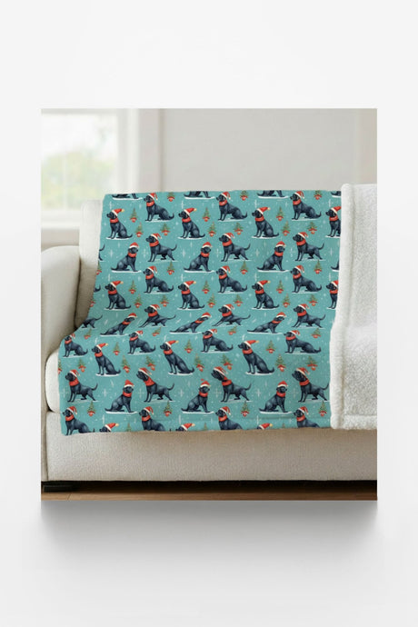 Howliday Retriever Cheer Sherpa Blanket - London Penny Gift Wrap