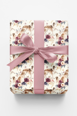 Borzoi & Russian Floral Motif Wrapping Paper