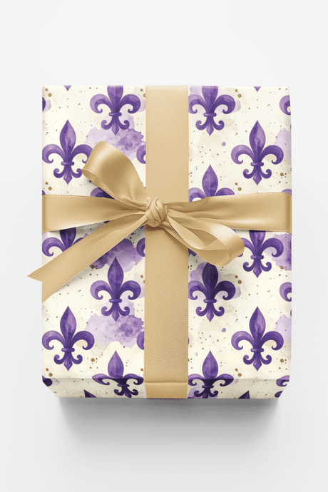 Minimal Royal Fleur-de-Lis Wrapping Paper - London Penny Gift Wrap