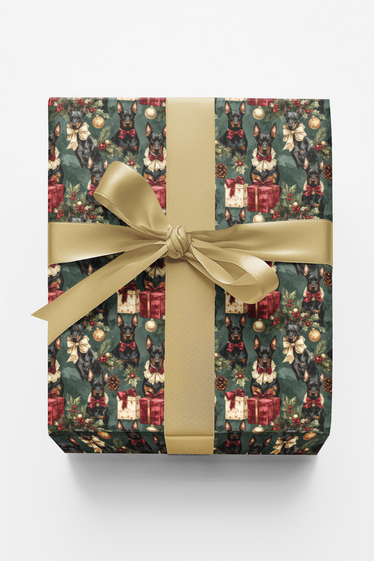Antique Christmas Doberman Wrapping Paper