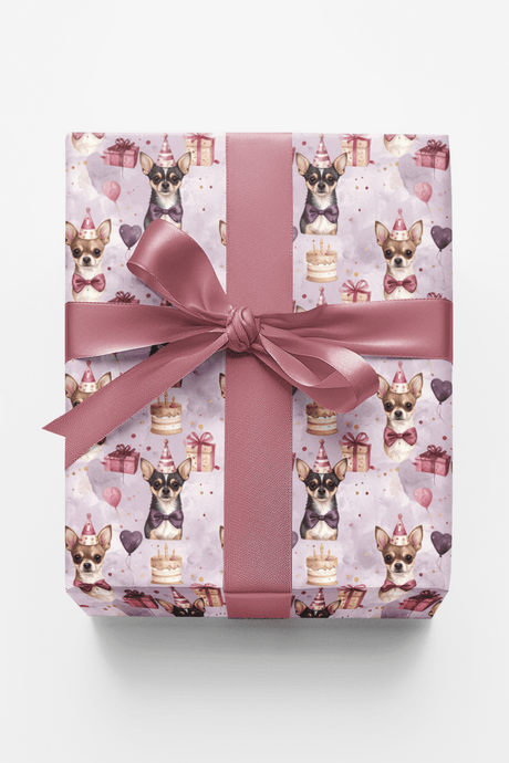 Chihuahua Birthday Party Wrapping Paper - London Penny Gift Wrap