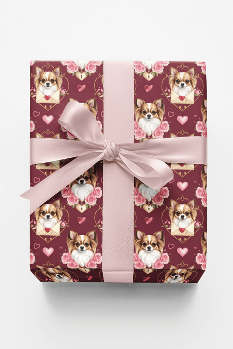 Valentine’s Chihuahua Sweethearts Wrapping Paper - London Penny Gift Wrap