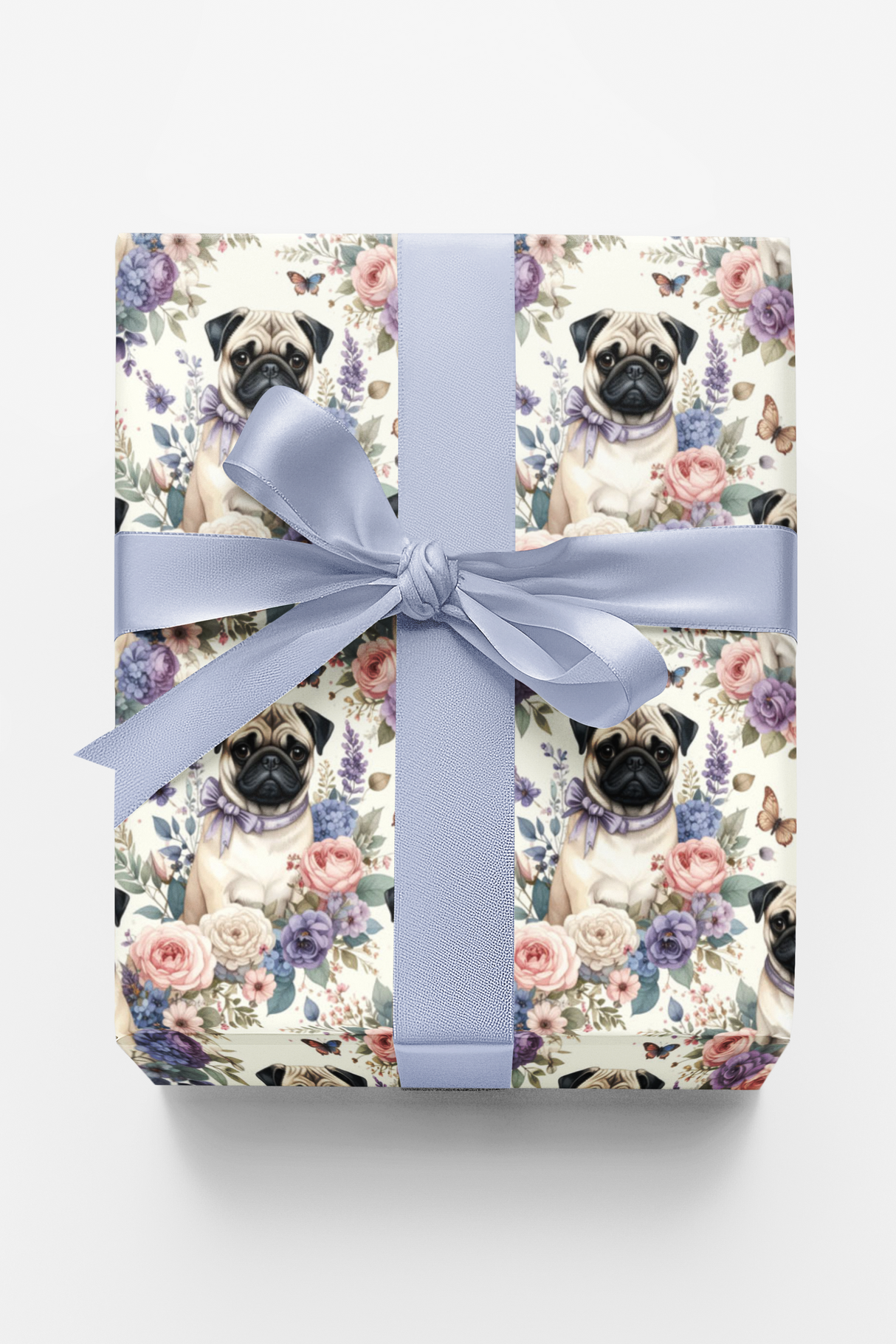 Mother’s Day Pug Bouquet Wrapping Paper