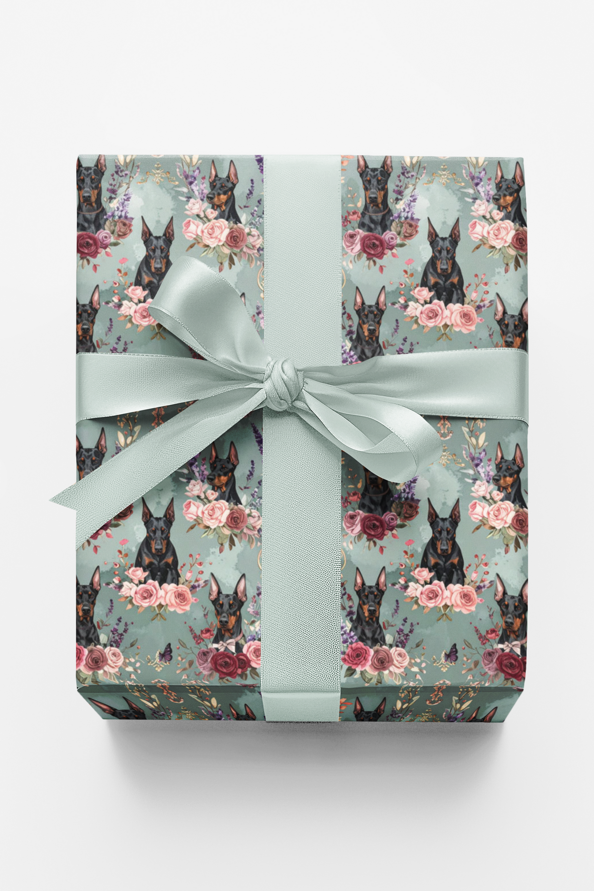 Doberman Garden Charm Wrapping Paper