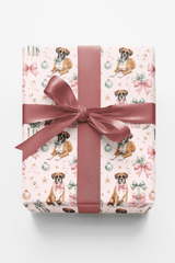 Adorable Boxer Christmas Wrapping Paper - London Penny Gift Wrap