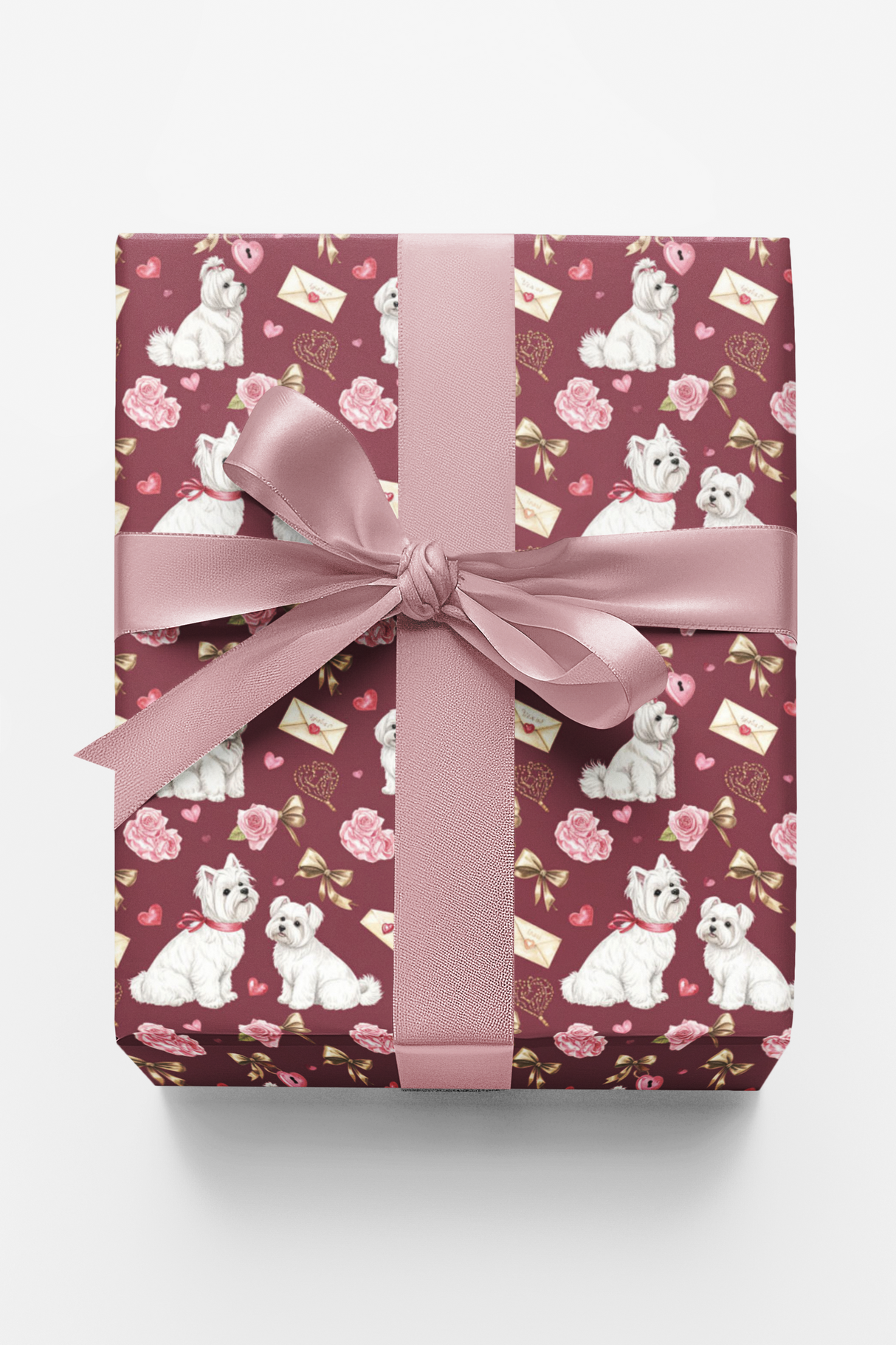 Charming Valentine’s Maltese Wrapping Paper
