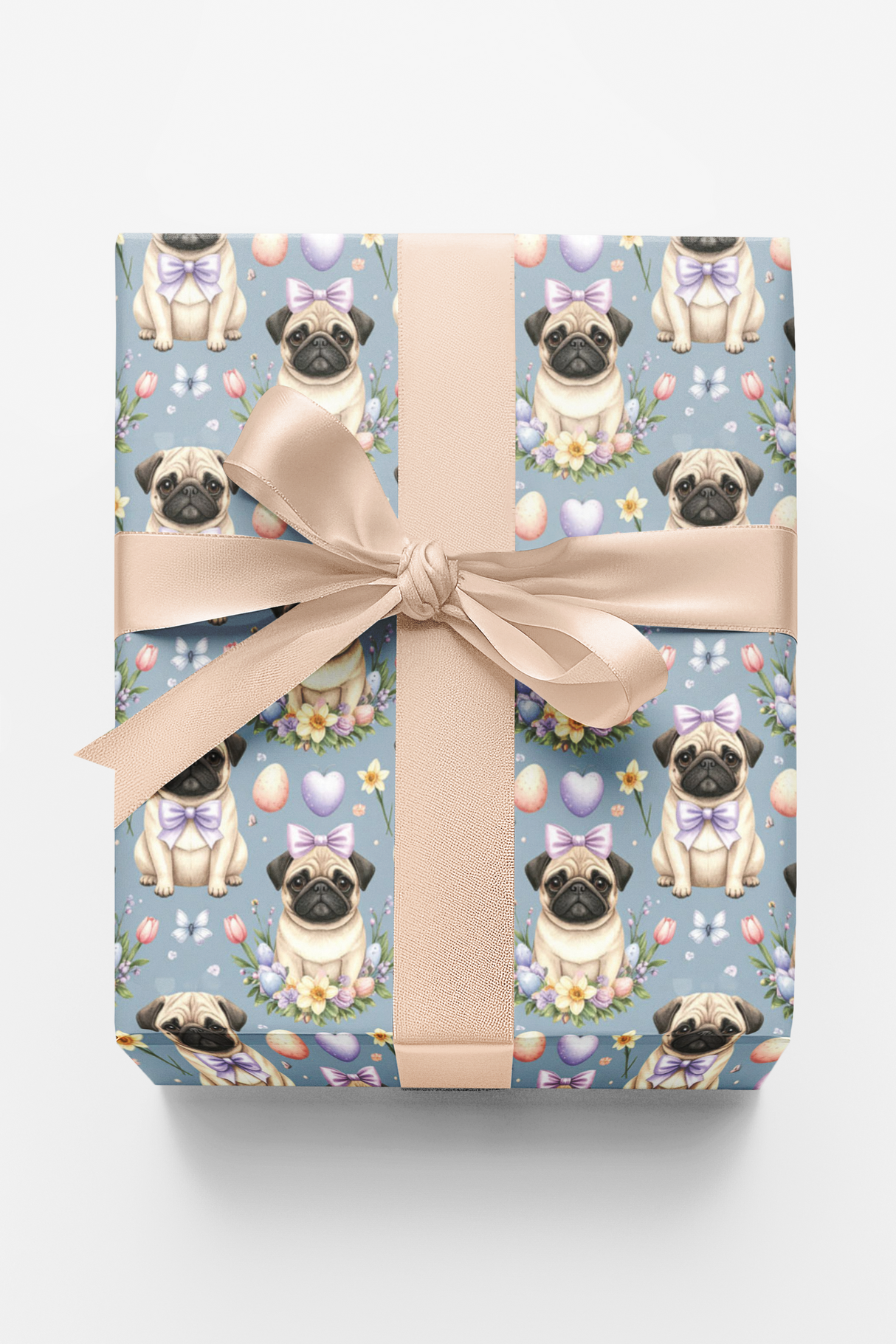 Pastel Easter Pugs Wrapping Paper