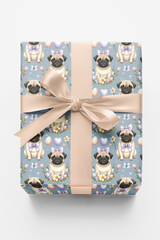 Pastel Easter Pugs Wrapping Paper