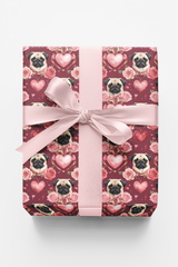 Valentine’s Pug Sweethearts Wrapping Paper