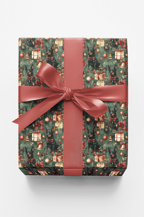 Victorian Christmas Doberman Wrapping Paper - London Penny Gift Wrap