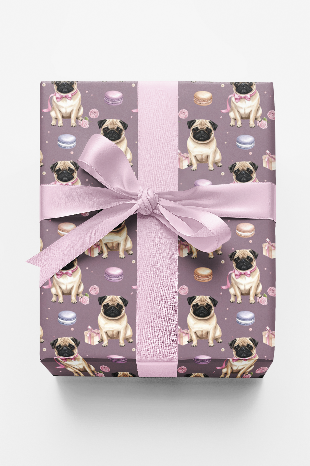 Parisian Pug Celebration Wrapping Paper
