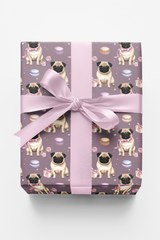 Parisian Pug Celebration Wrapping Paper