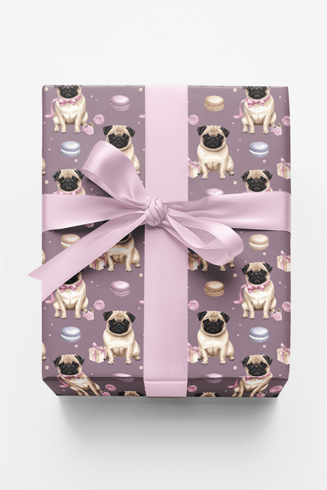 Parisian Pug Celebration Wrapping Paper - London Penny Gift Wrap