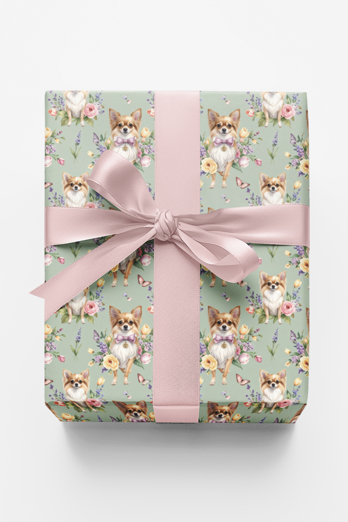 Chihuahua Spring Garden Party Wrapping Paper