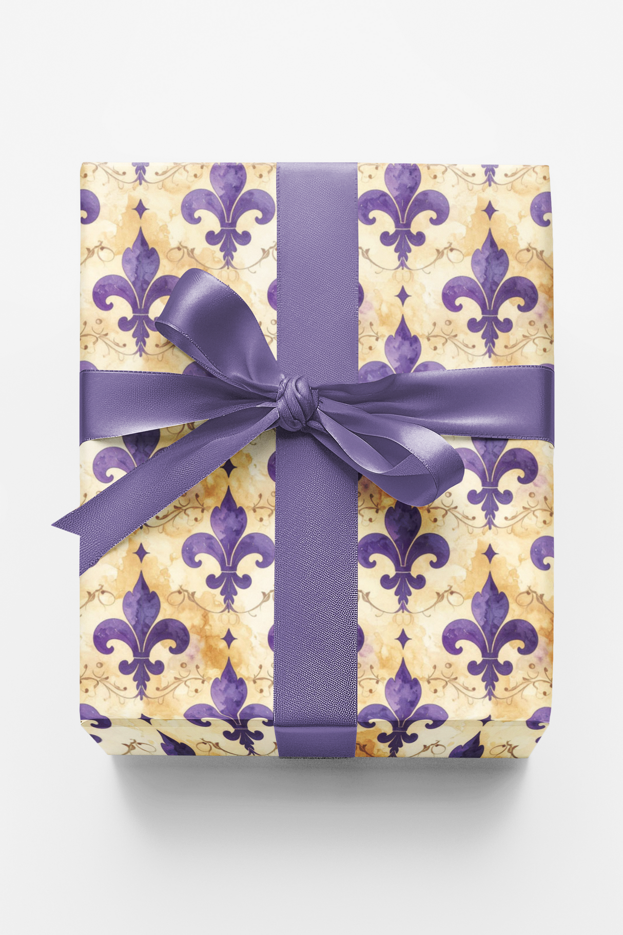 Lavender Fleur-de-Lis Garden Wrapping Paper