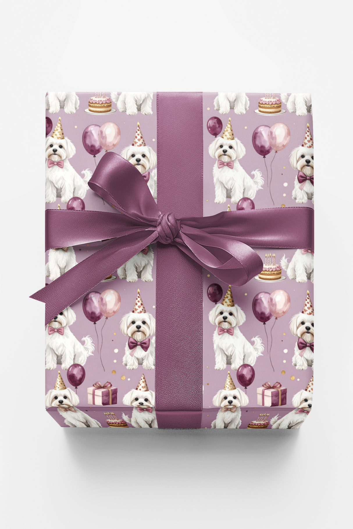 Elegant Birthday Maltese Wrapping Paper