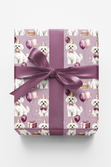 Elegant Birthday Maltese Wrapping Paper