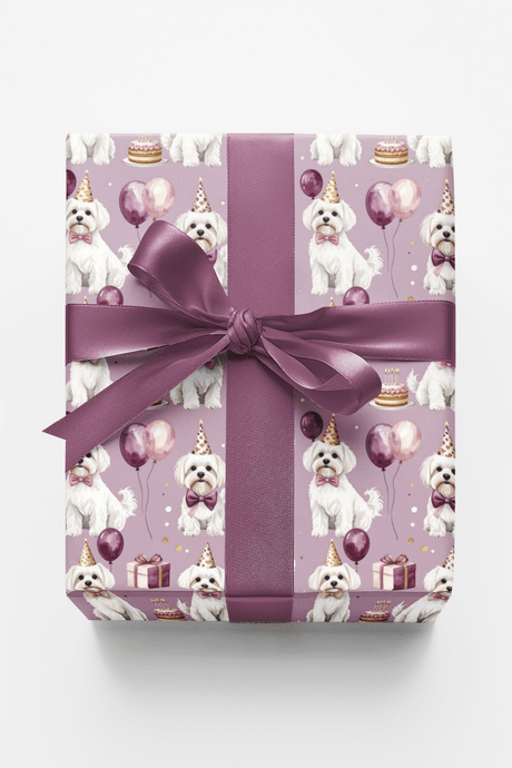 Elegant Birthday Maltese Wrapping Paper - London Penny Gift Wrap