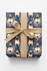 Regal Pug Celebration Wrapping Paper