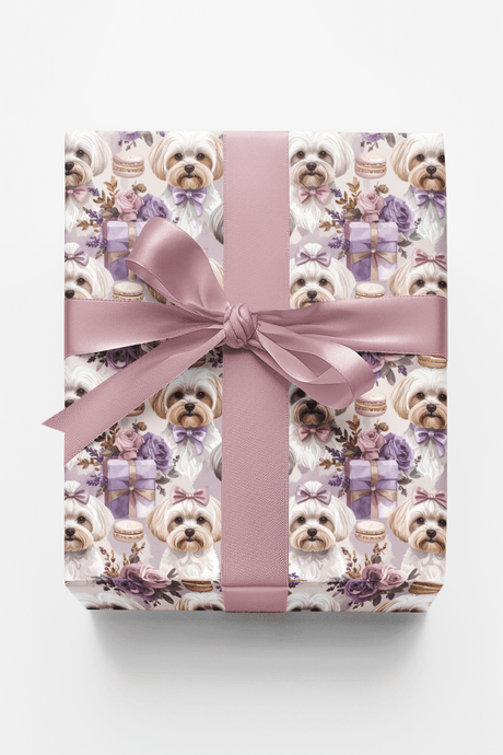 Parisian Chic Maltese Wrapping Paper - London Penny Gift Wrap