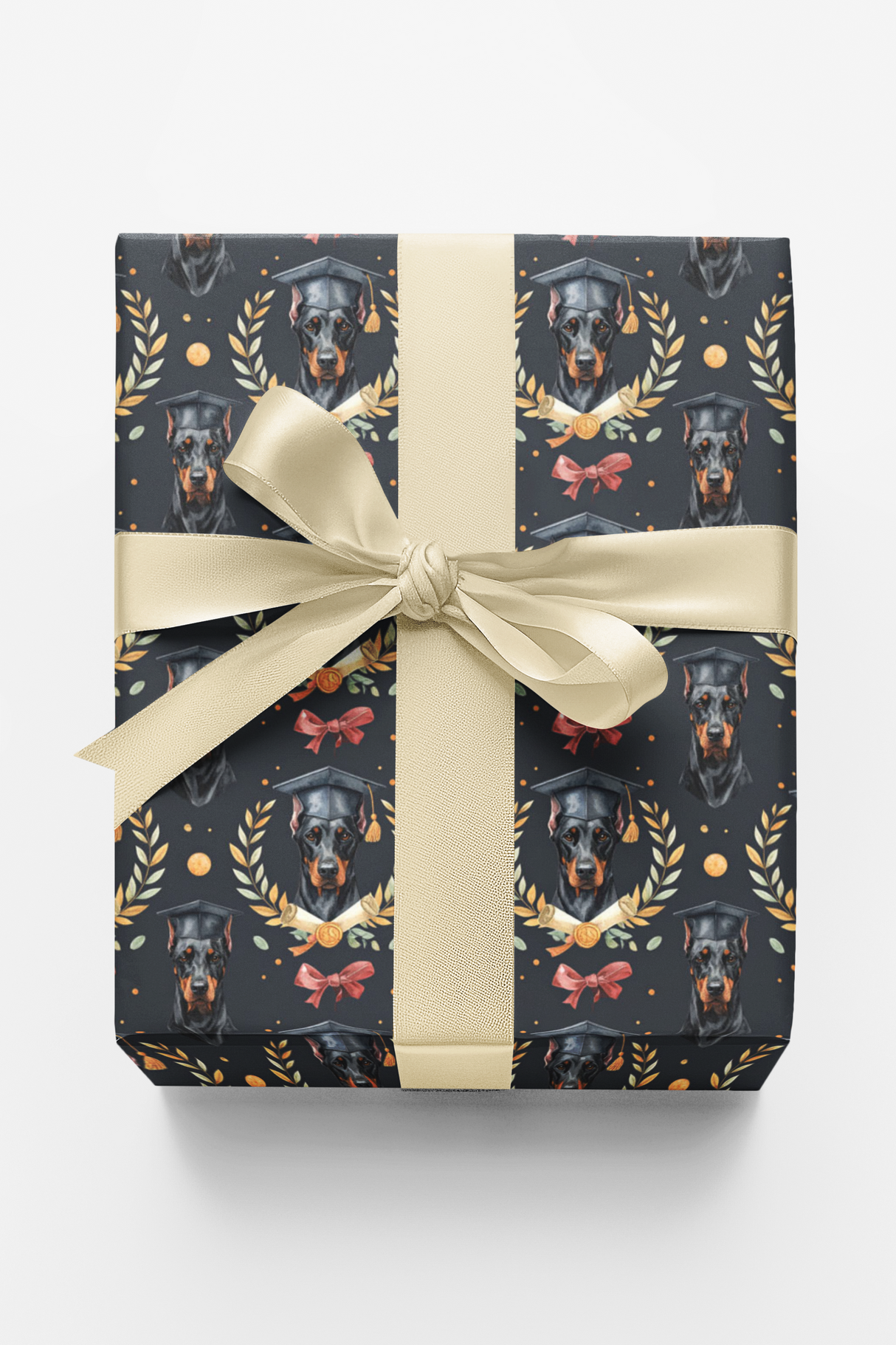 Graduation Doberman Wrapping Paper