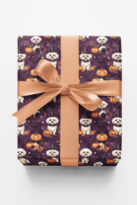 Enchanted Halloween Maltese Wrapping Paper - London Penny Gift Wrap