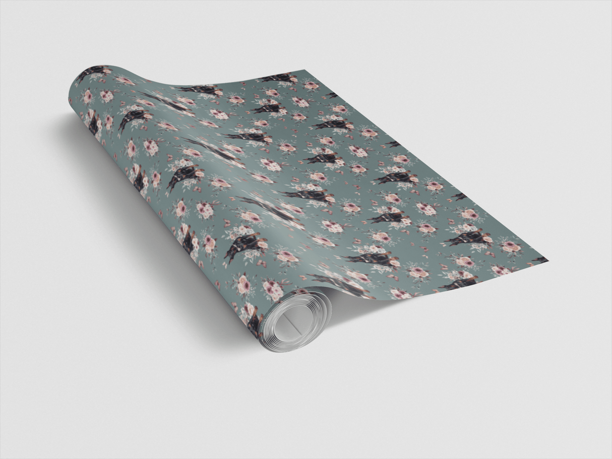Doberman Garden Party Wrapping Paper - London Penny Gift Wrap