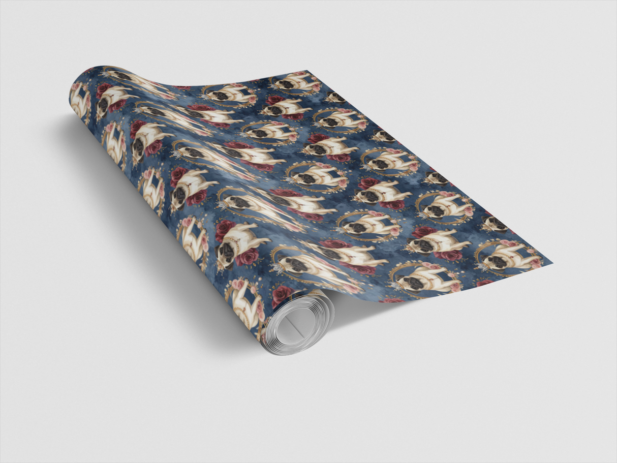Regal Pug Celebration Wrapping Paper