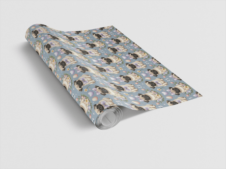 Pastel Easter Pugs Wrapping Paper - London Penny Gift Wrap