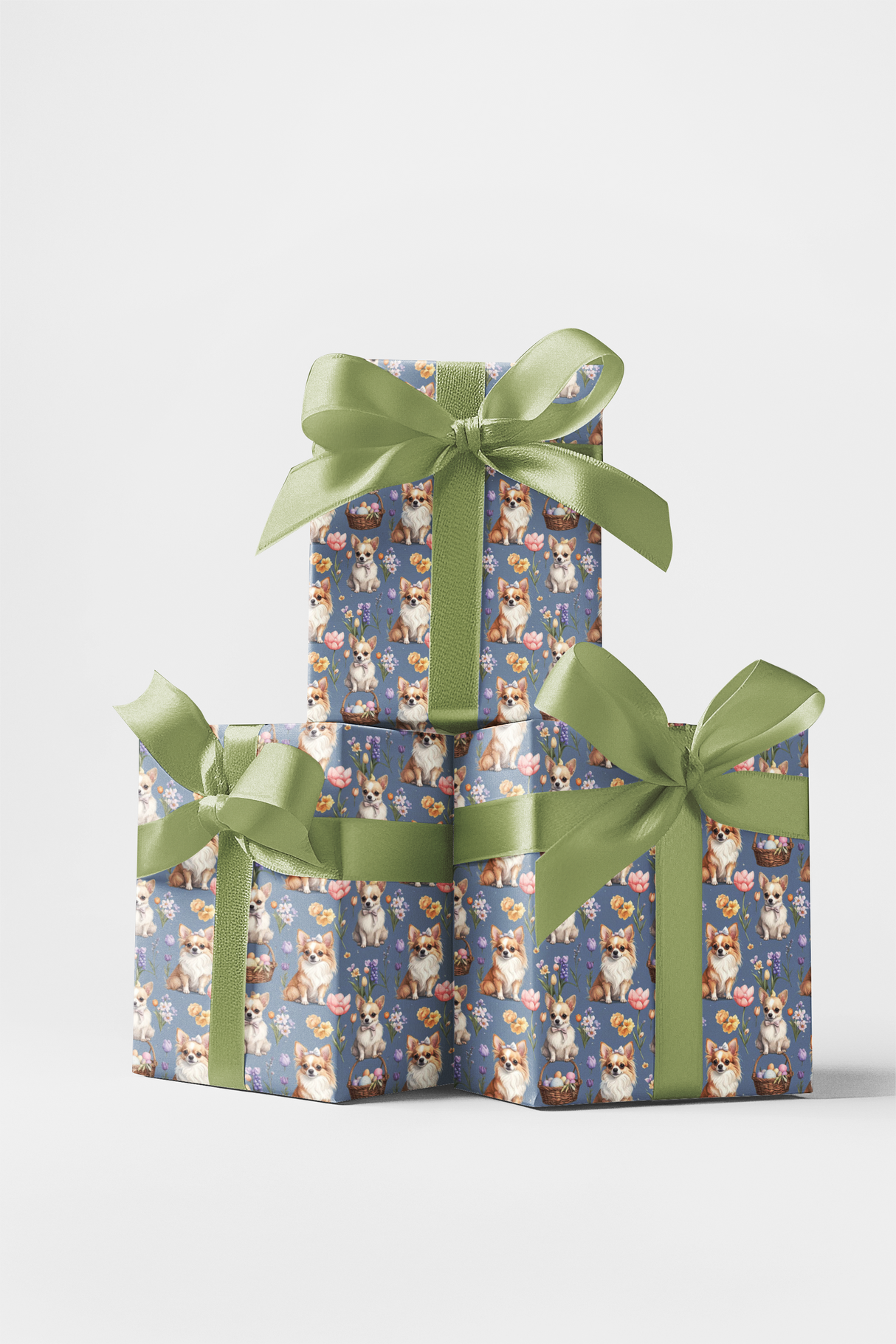 Easter Chihuahua Garden Wrapping Paper