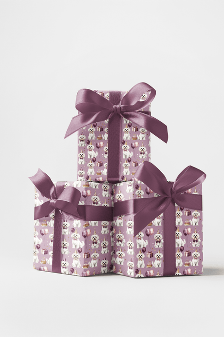 Elegant Birthday Maltese Wrapping Paper - London Penny Gift Wrap